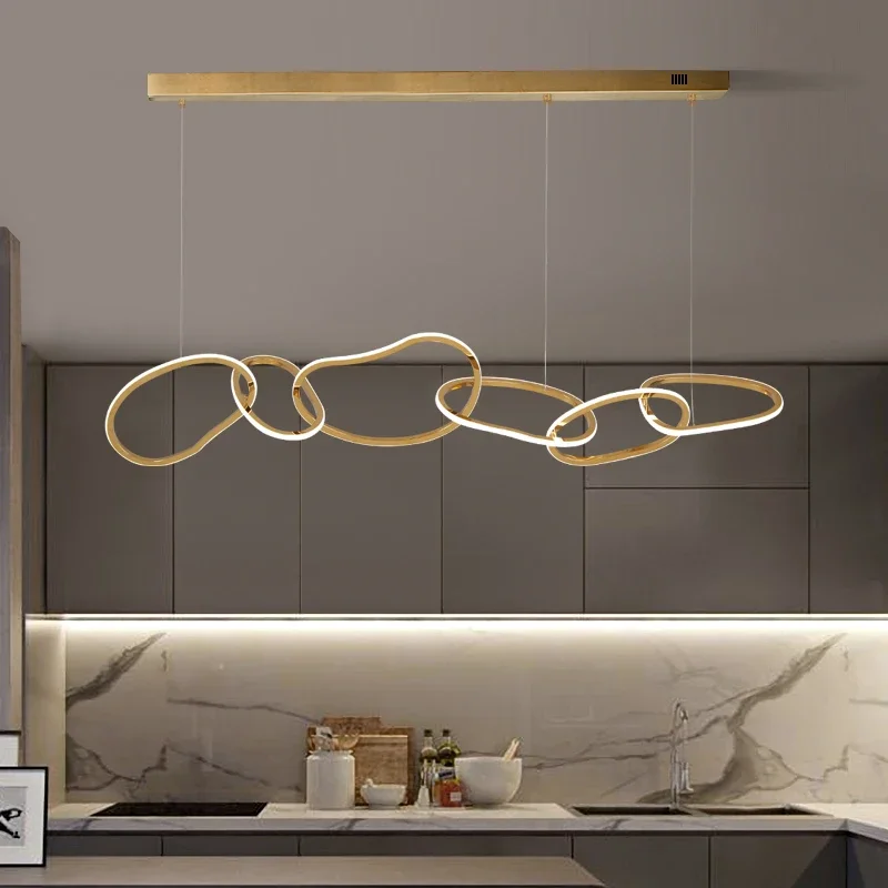 

Postmodern Hardware Ring stainless steel Chandeliers Light-emitting diode remote ctrl Dimmable Ceiling, for Office Conference