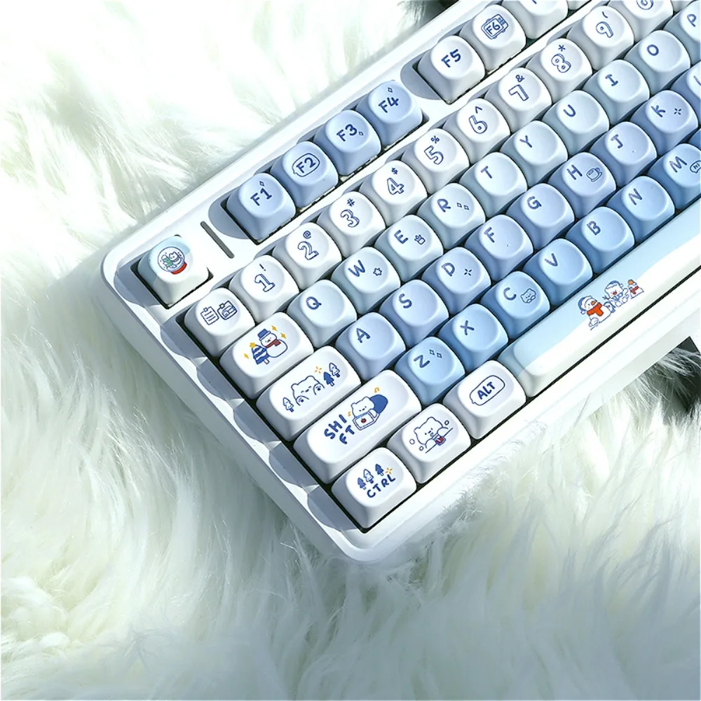 

135 Keys, Winter Bear, Keycaps, Sublimation PBT MOA Keycaps for Gateron Cherry MX Switch Mechanical Keyboard