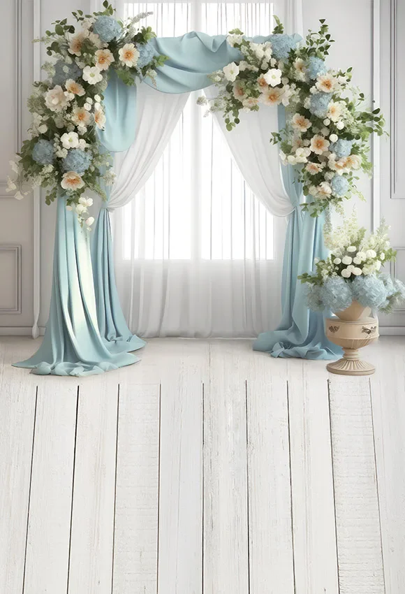 Mehofond การถ่ายภาพพื้นหลังโค้งดอกไม้ในร่มผ้าม่านหน้าต่างวันเกิดงานแต่งงานคุณแม่ฉากหลังของตกแต่งภาพ