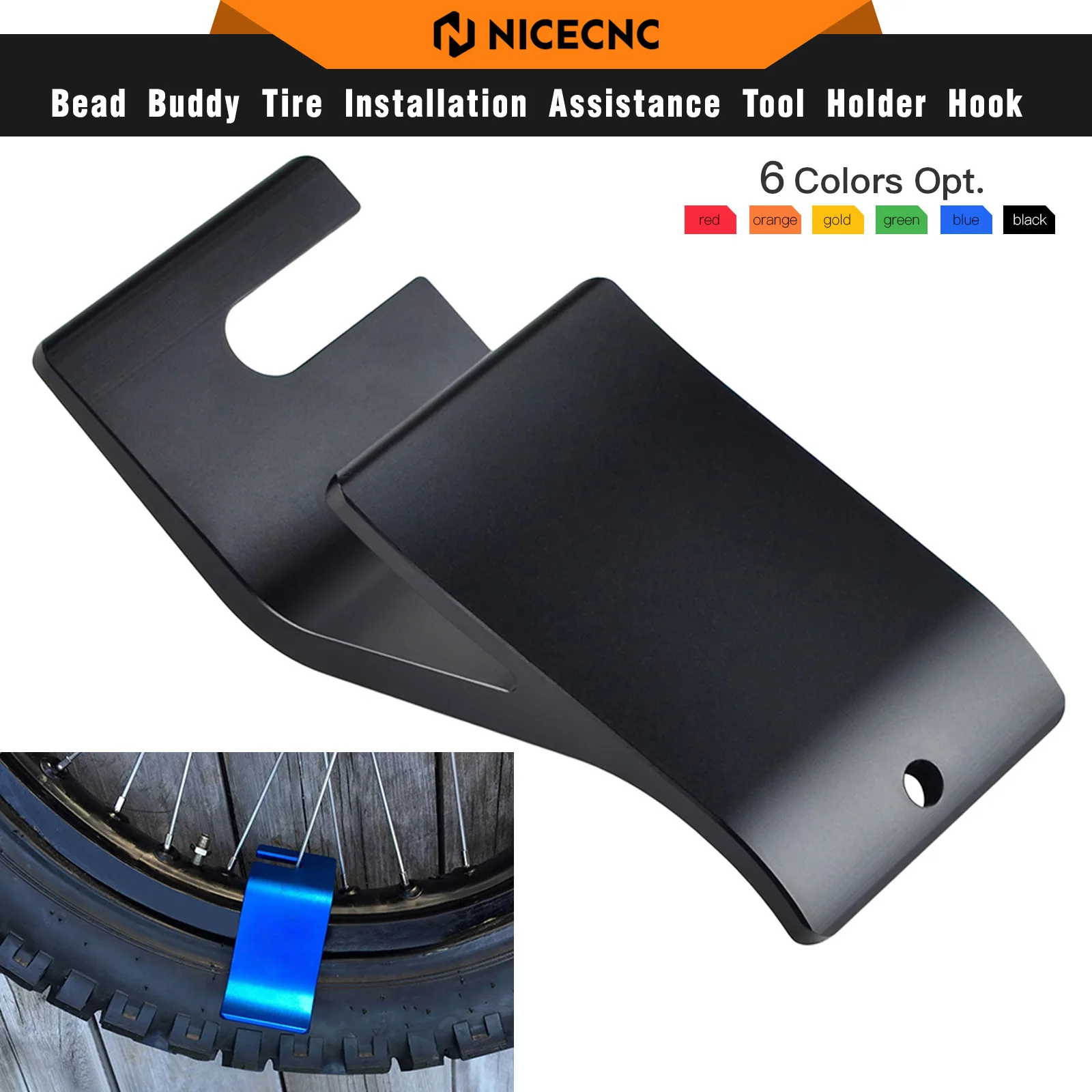 

NICECNC For KTM EXC 300 Bead Buddy Tire Installation Assistance Tool Holder Hook For Husqvarna TE 300 Beta RR 300 Yamaha YZ250