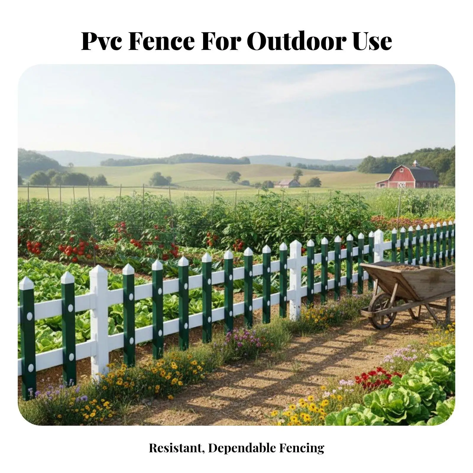 Weather Resistant PVC Garden Fence Panels for Outdoor Patio Yard Decorative Picket Border Easy DIY Install