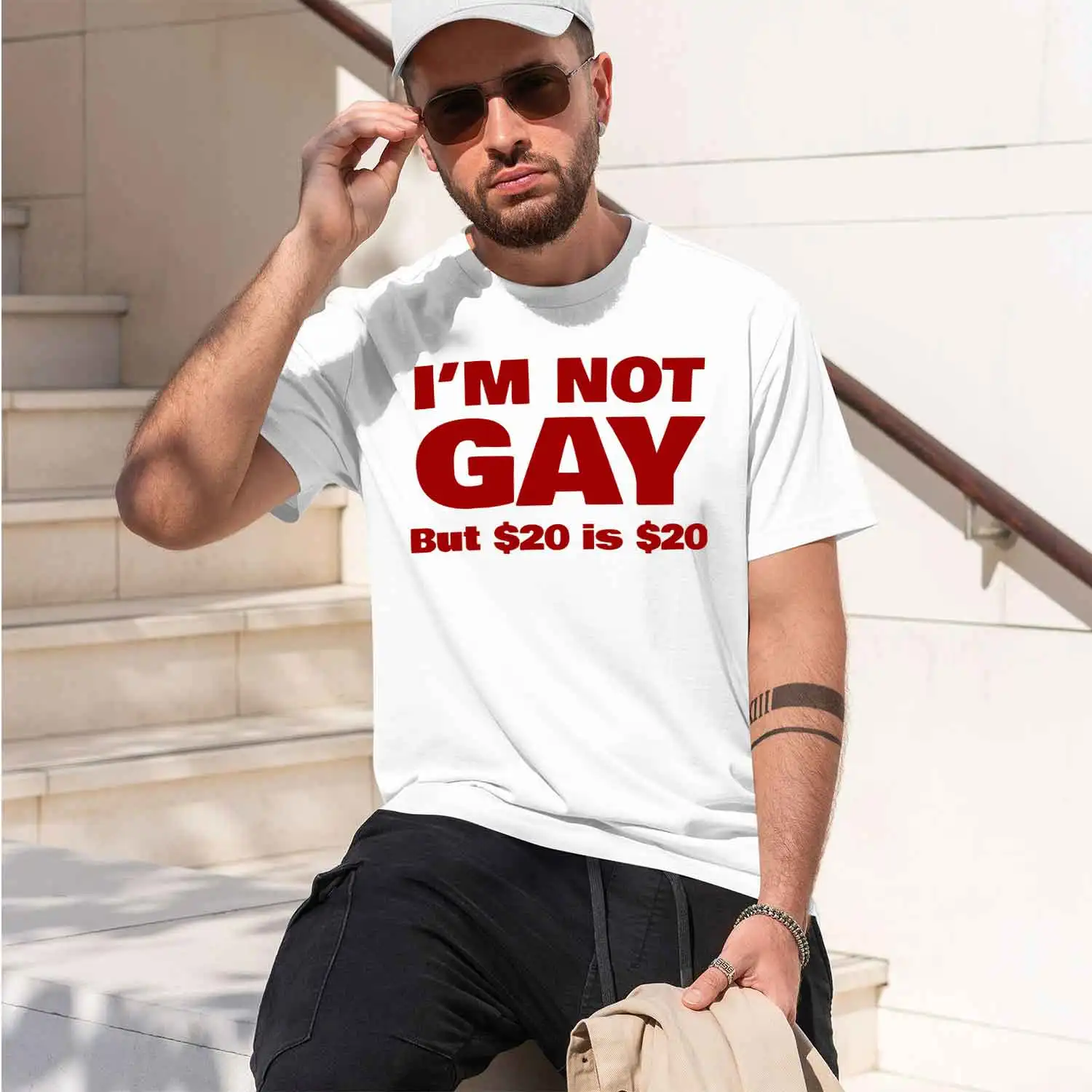 IMNOT GAY 2026 New Model Men’s Short-sleeve crewneck T-Shirt Classic Casual Multiple Colors and Sizes for Daily Wear All-Day Com