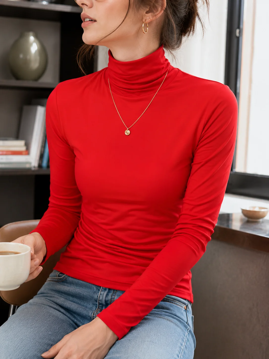 女性用サーマルアンダーウェアトップス 冬服 サーマルシャツ  - T Shirt Tight Fit のレビューと価格