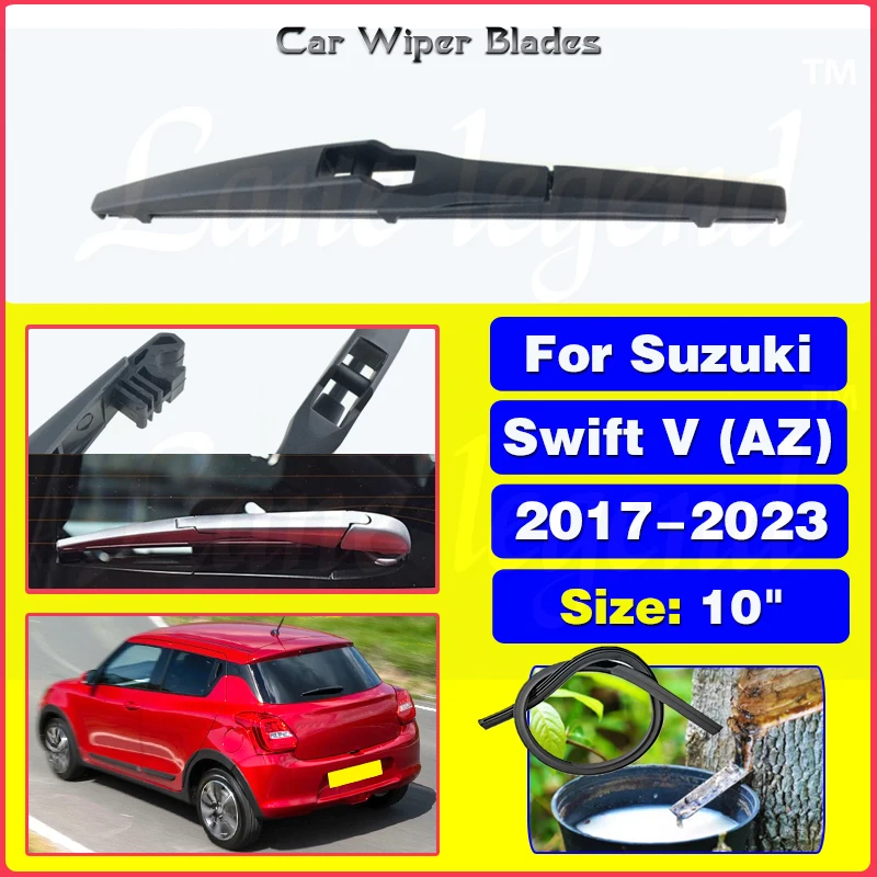 Balai d'essuie-glace arrière de voiture pour Suzuki Swift V (AZ) 2017-2023, pare-brise, brosses Wretraités, livres, accessoires de voiture, 10"