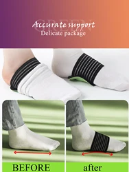 1pair Thin Arch Support Pads For Flat Feet, Half-Size Insole With Elastic Band, Foot Care Ankle Sleeve For Men And Women