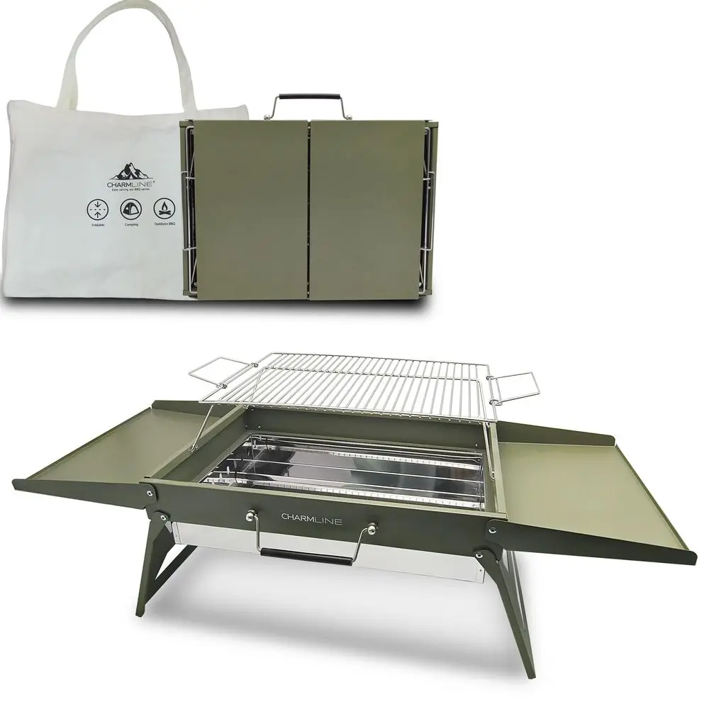 

20 x 14 inches Large Foldable Portable Charcoal BBQ Grill, Camping BBQ Grill for 35 People, Ideal for Camping, Garden, Beach, P
