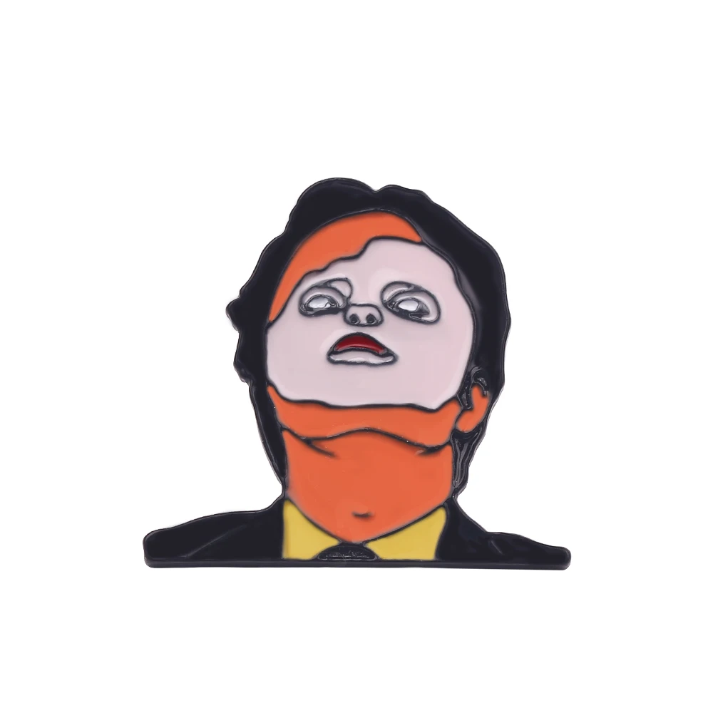 Dwight Schrute Mask Brooch Badge  for Backpack Clothing Accessories  Enamel Lapel Pin Button Souvenir Gift