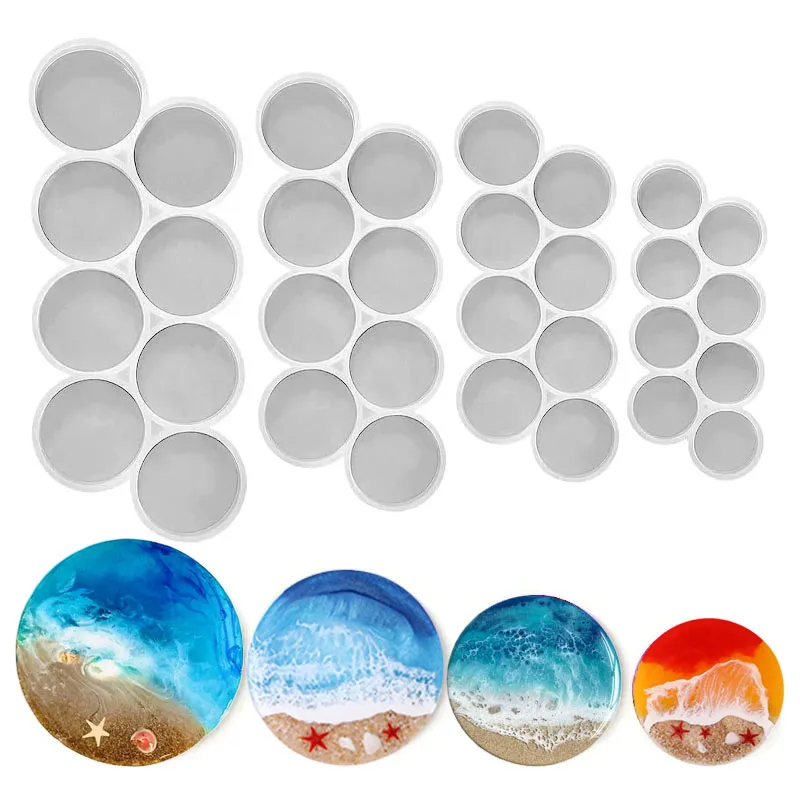 1.25-2 inch Circle Grip Round Silicone Mold for Resin Jewelry Pendant Keychain Pet Tag DIY Craft Mold  Epoxy Jewellery Casting