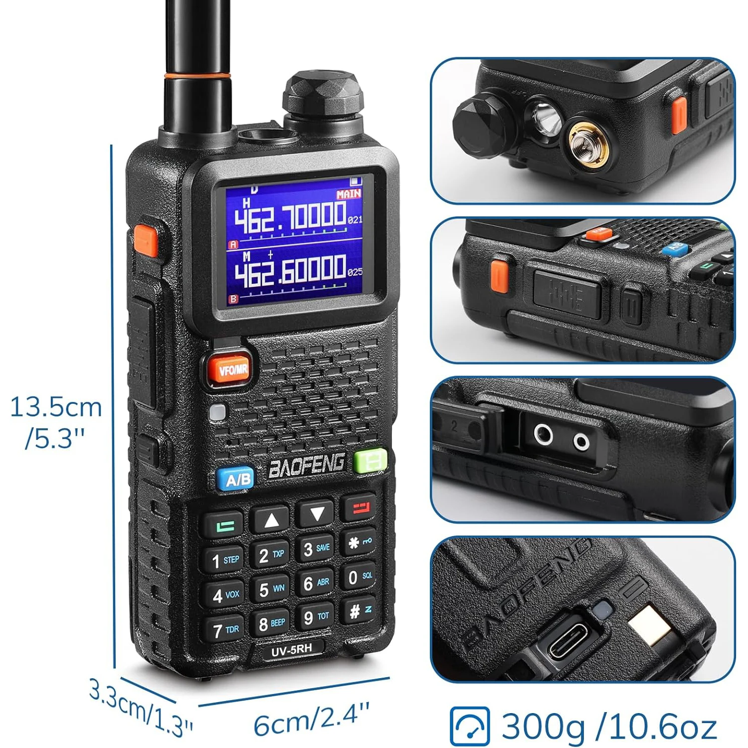 4 Uds Baofeng UV-5R 5W Walkie Talkie de tres potencia de alta potencia banda Dual de largo alcance portátil UV 5R Radio