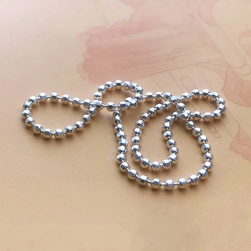 925 الفضة الاسترليني 1.5mm DC حبة سلسلة حلقة الحد الأدنى المفصل الدائري للنساء مجوهرات فضية