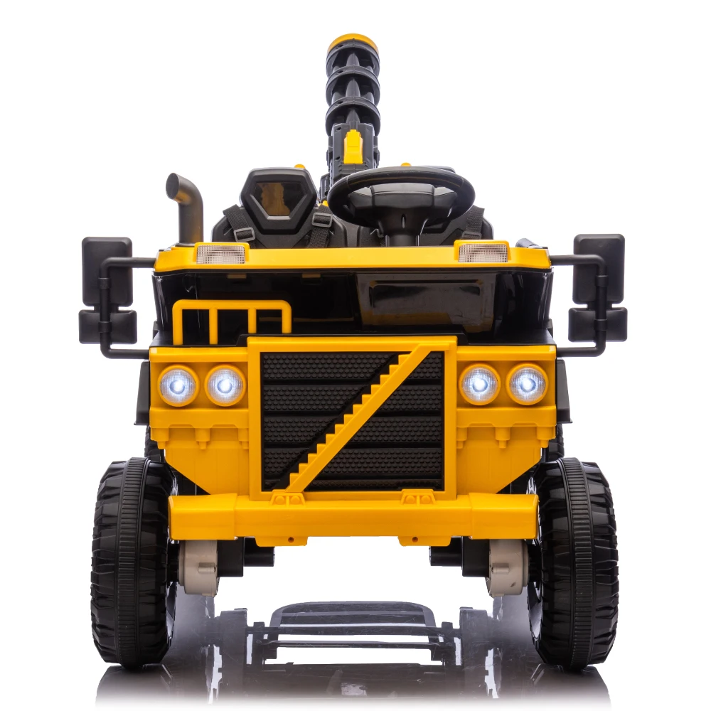 四輪駆動の子供用電動乗用車、広々とした3人乗り、強力な親御さん用リモコン、LEDライト、3段階速度調整可能、3歳以上対象