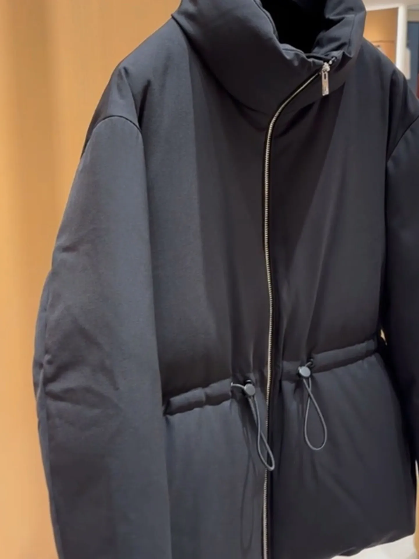   Bla ort Puffer Jaet Damen Winter Thiened Casual Waist-Cinching Stehkragen Mantel Sli High Waist