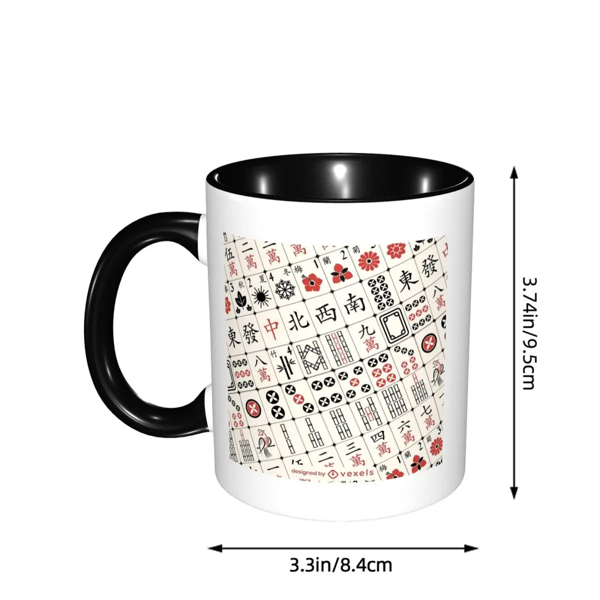 Mahjong Tile Pattern Mug Funny Ceramic Coffee Cups Tea Mugs Milk Cup Drinkware Gift for Woman Man