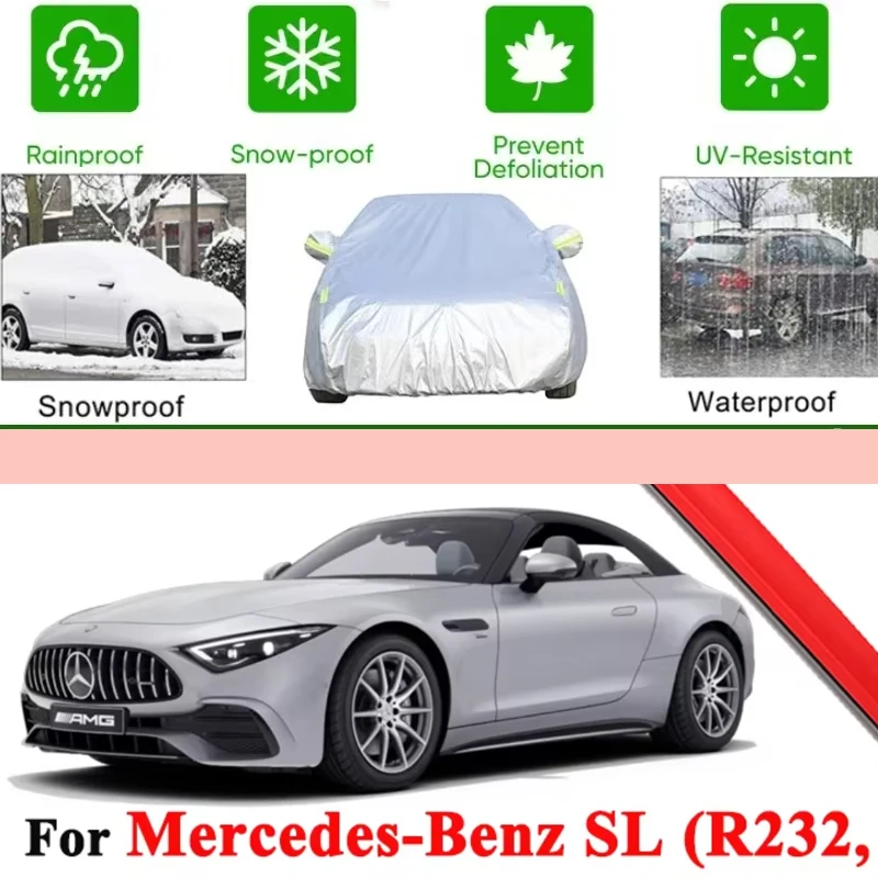

For Mercedes-Benz SL R232 SL43 SL55 SL63 AMG 2022-2026 Full Car Covers Outdoor Sun Anti UV Rain Snow Dust Protection Oxford
