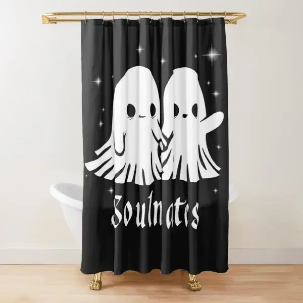 Halloween Spooky Ghost Shower Curtain Scary Ghosts Shadow Silhouette Bathroom Shower Curtains Halloween Bathroom Decor with Hook