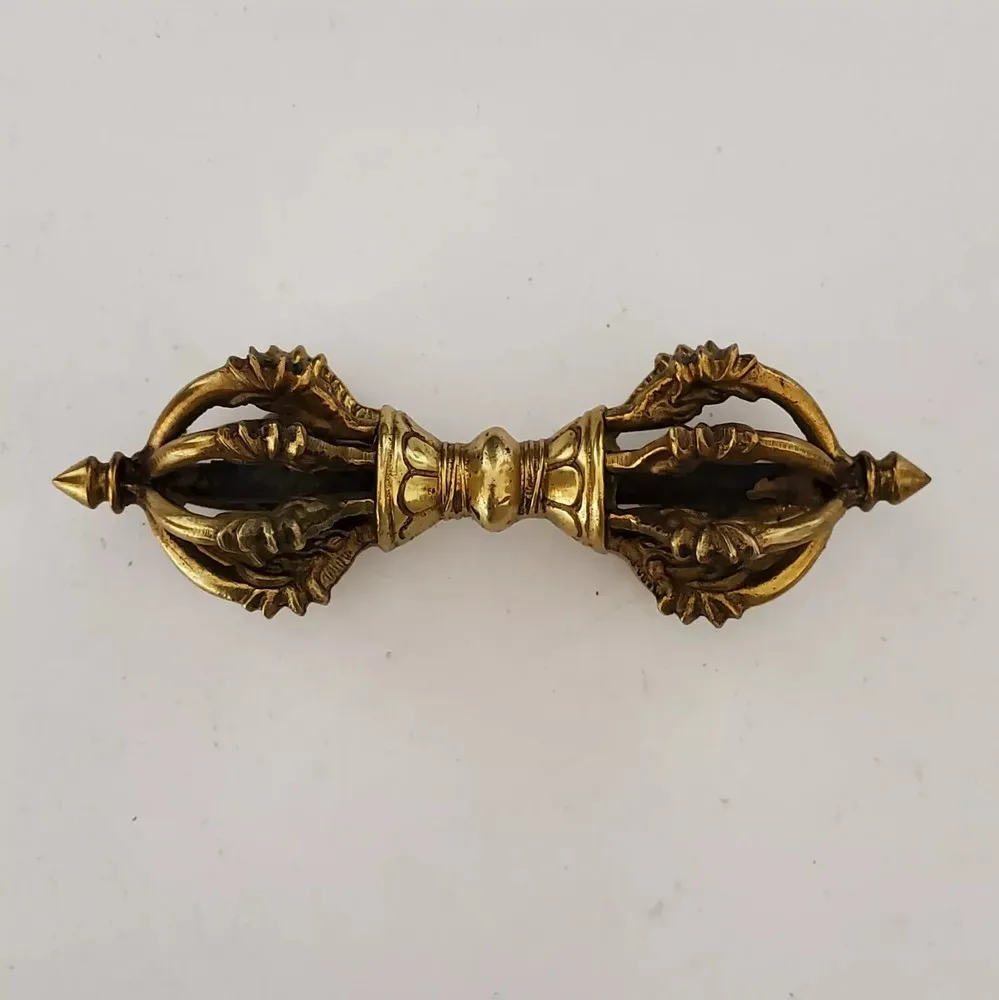 Tibetan Buddhist Dragon Heads 9 Pronged Vajra/Dorje 5.5