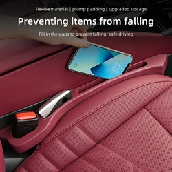 2PCS Car Seat Gap Filler For Porsche Cayenne Macan Panamera Boxster 718 Center Console Seat Side Storage Interior Accessories