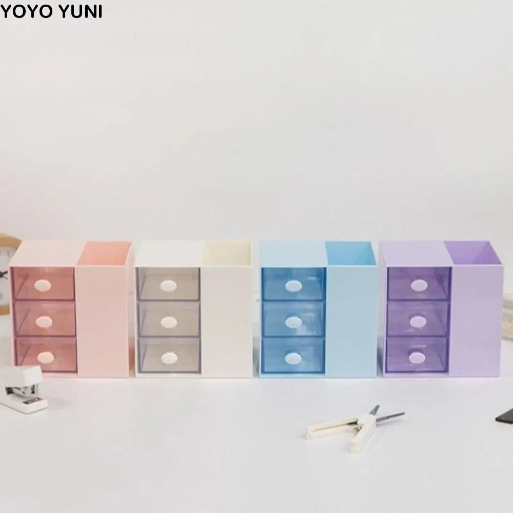 

Clear Drawer Student Stationery Storage Box Stackable Fashion Desktop Pen Holder Plastic Multi Functional Jewelry Organizer Box