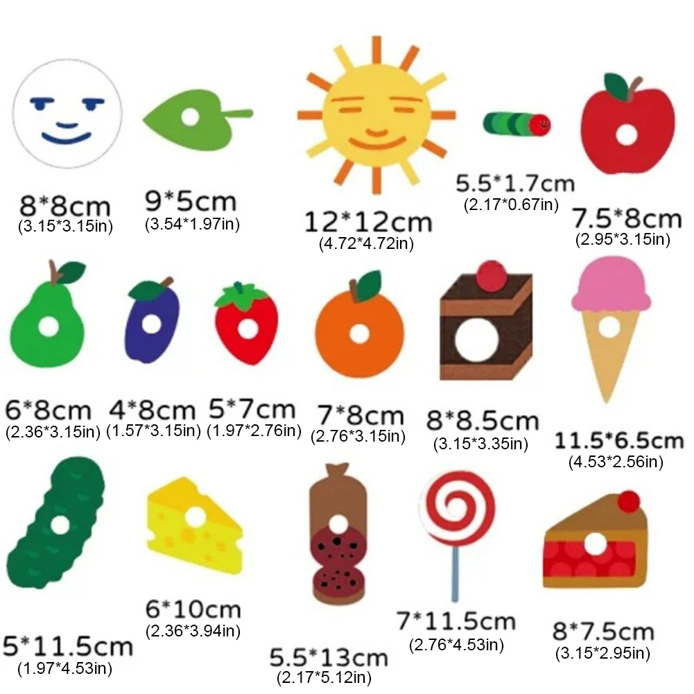 Hungry Caterpillar Plush Toy Hungry Caterpillar Toy Interactive Teaching Soft Stuffed Animal Toy Felt Board Figures for Toddlers