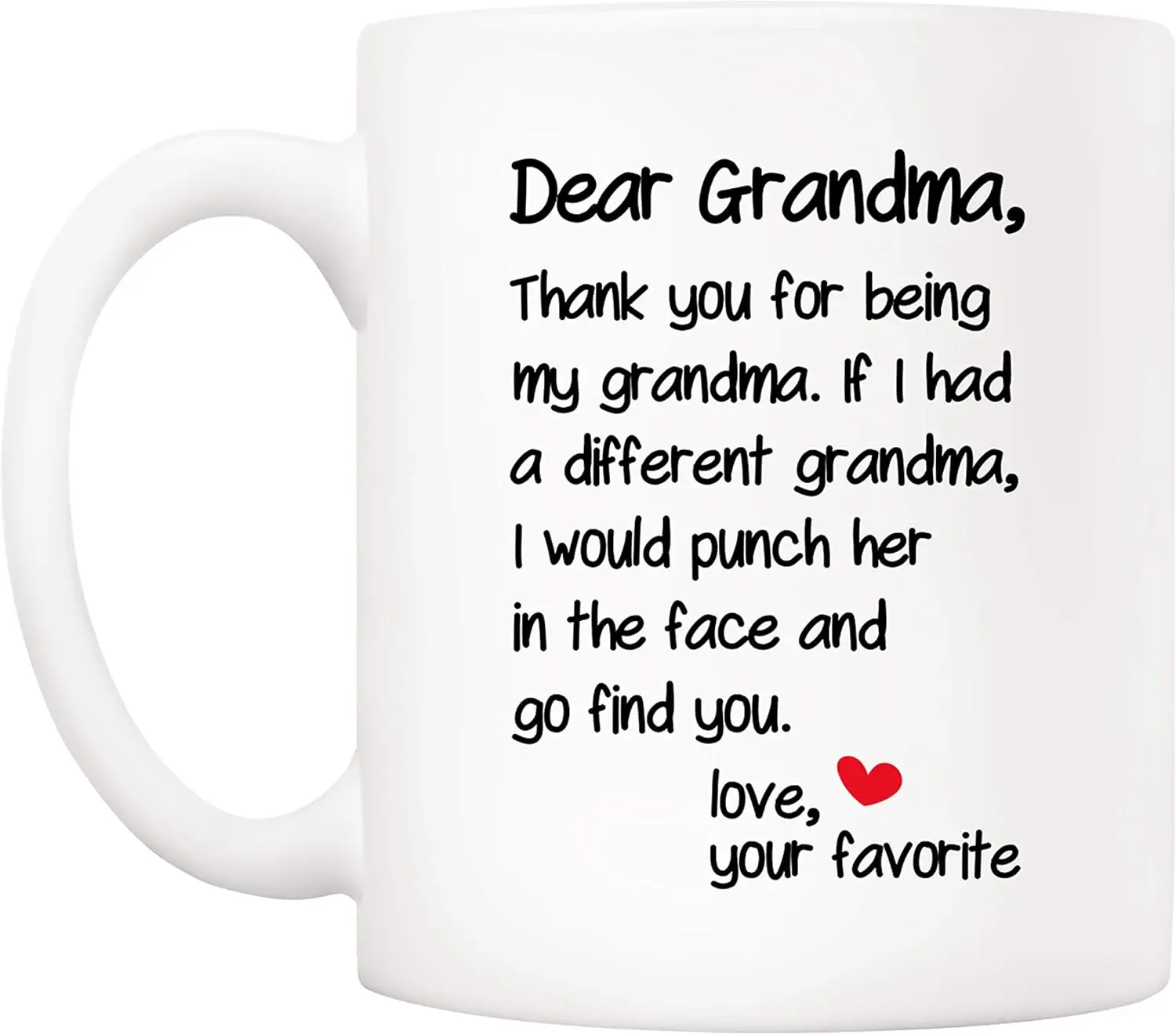 Mother's Day Coffee Mug Gift for Grandma from Grandchildren, Dear Grandma, Thank you for your company...Love your favorite mug