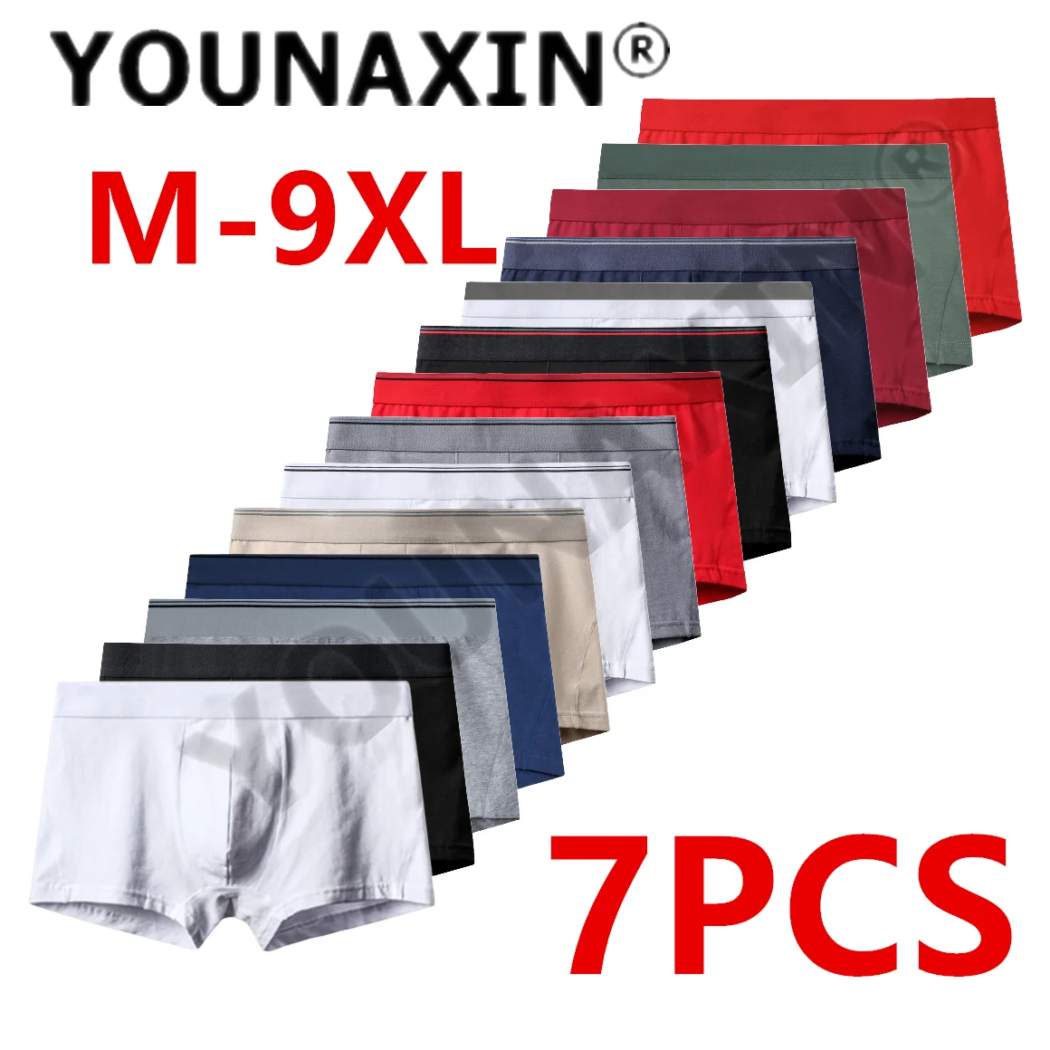 

7 Pcs Big Size Men Underwear Cotton Boxer Briefs Boxershorts Panties Undies Mixed Colors M L XL 2XL 3XL 4XL 5XL 6XL 7XL 8XL 9XL