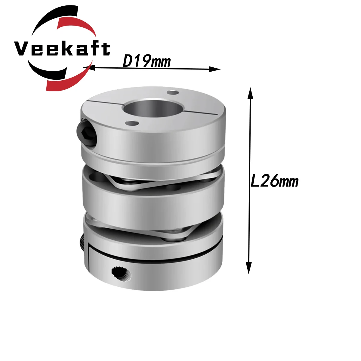 Aluminum alloy D19L26 double diaphragm coupling elastic connector D19mm L26mm ball screw step servo motor encoder computer