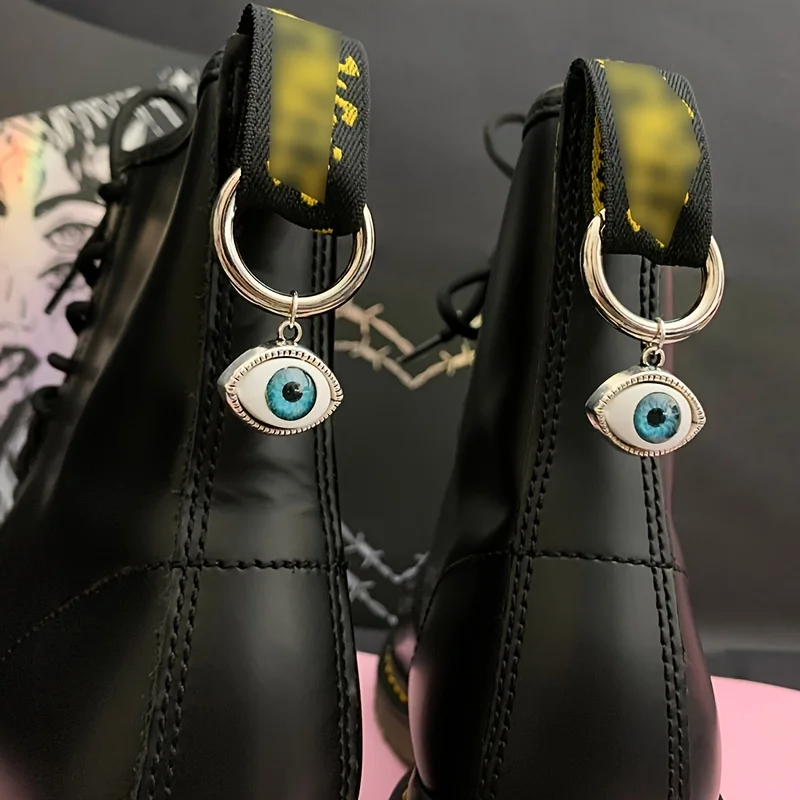 2pcs Eyes Pattern Boot Charms, Punk Style Charms, DIY Shoe Accessories, Boot Jewelry, Gothic Charms