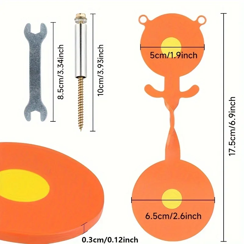 6.9-inch 3MM Thick Panda Metal Bi-directional Rotating Target Outdoor Slingshot BB Gun Hunting and Shooting Practice Package