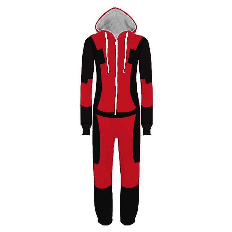 Spiderman Deadpool Jumpsuits Pajamas Cosplay Costumes Men Women Halloween Christmas Party Cartoon Sleepwear C68M153