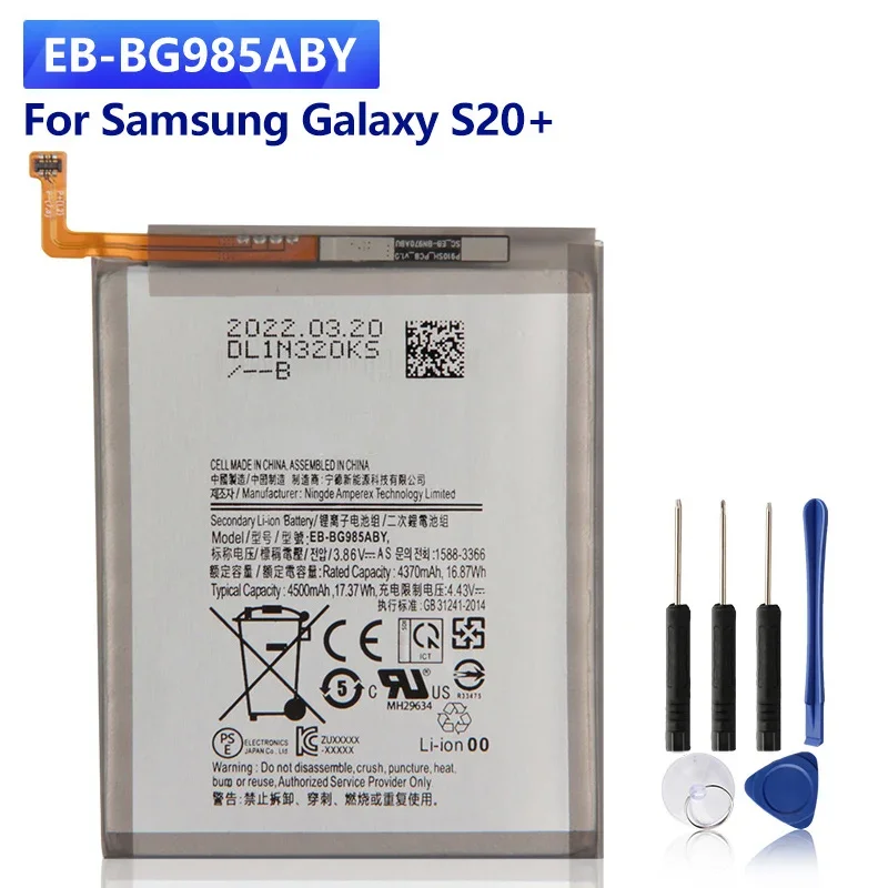 

NEW Replacement Battery EB-BG985ABY For Samsung Galaxy S20+ S20 Plus SM-G985 SM-G985F SM-G986 SM-G986F Phone Batteries 4500mAh