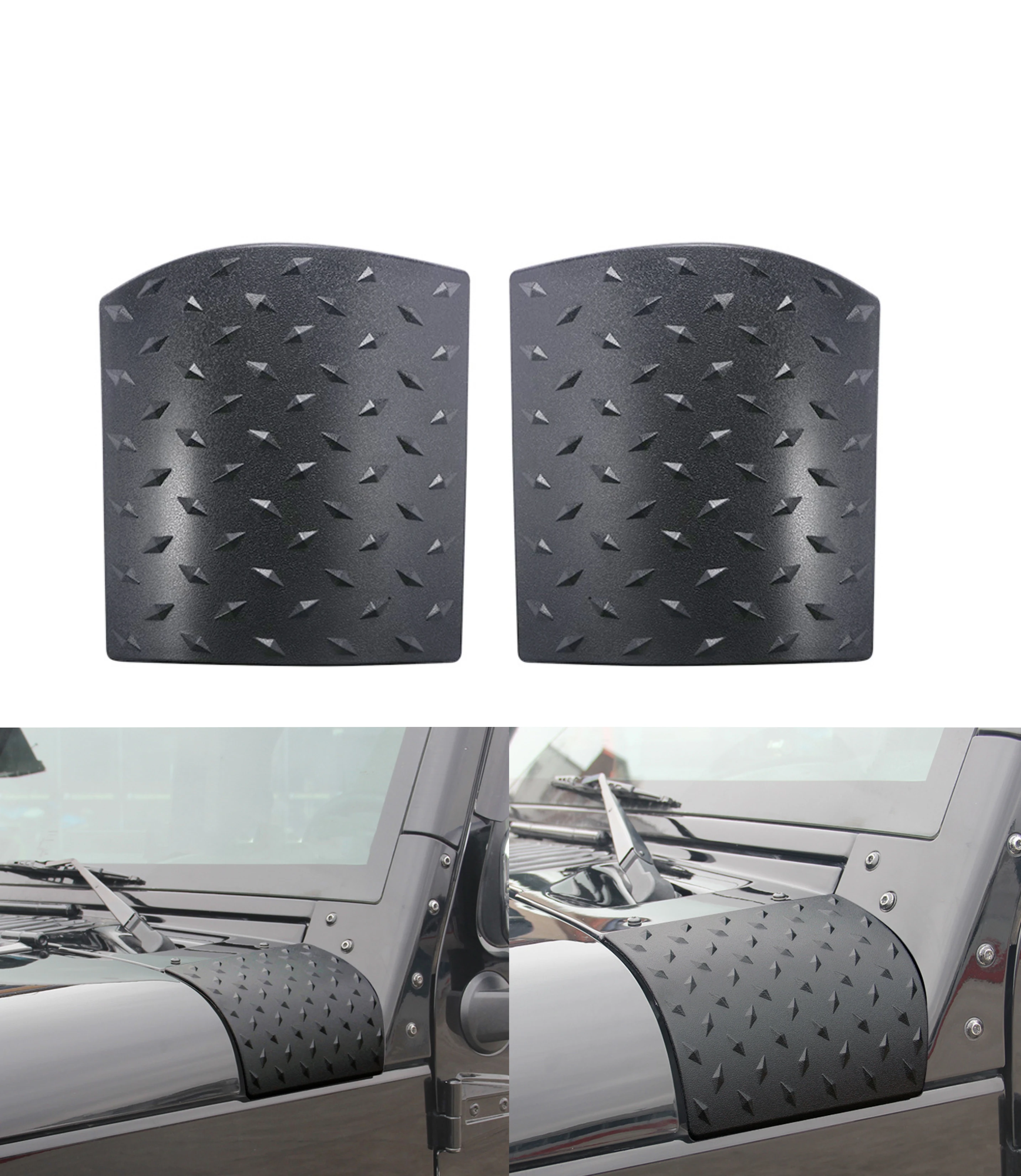 2PCS Cowl Body Armor Cover Sport Exterior Accessories For Jeep Wrangler JK 2007 2008 2009 2010 2011 2012 2013 2014 2015 - 2017