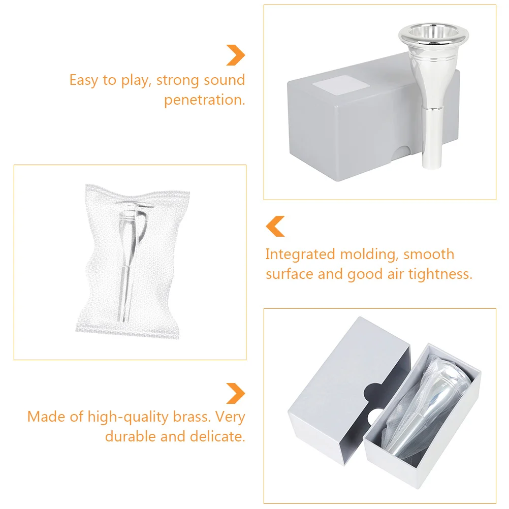 

1pc Tuba Mouthpiece 13.3mm Silver Plated Brass Instrument Accessory Durable Smooth CNC Process Strong Sound Tuba Part