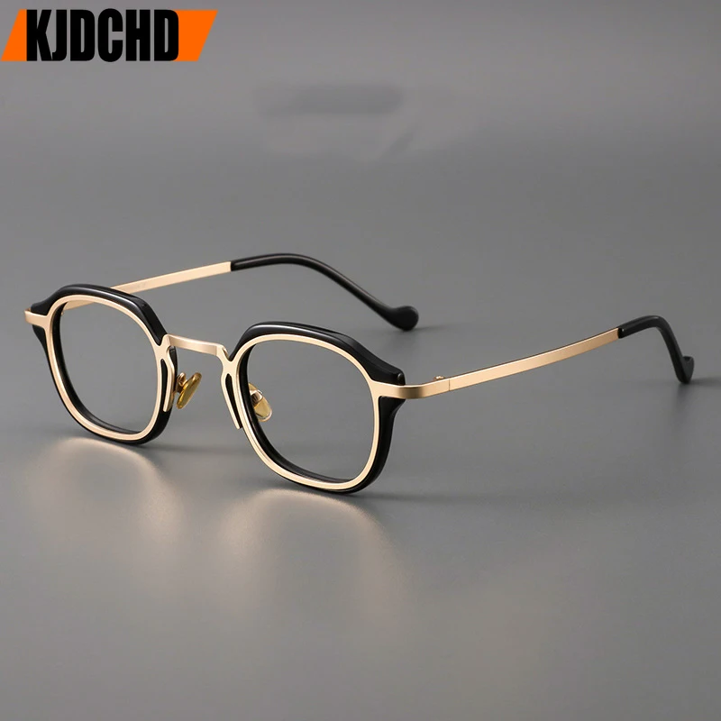 New Retro Light Luxury Tortoise Shell Optical Glasses Frames Men's Business Square Titanium Eyeglasses prescription glasses