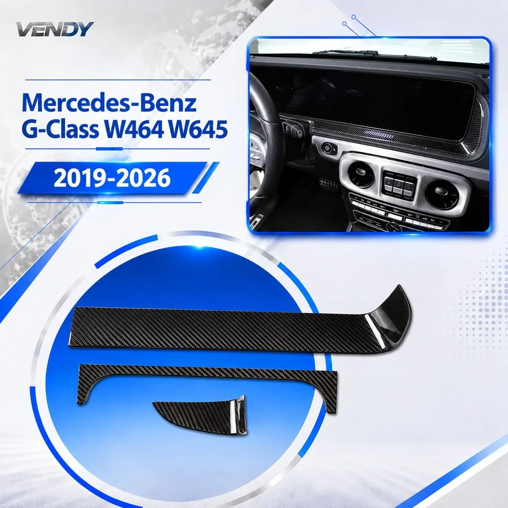 Real Carbon Fiber For Mercedes Benz G Class W464 W645 2019-2026 Center Display Screen Decorative Frame Cover Trim Accessories