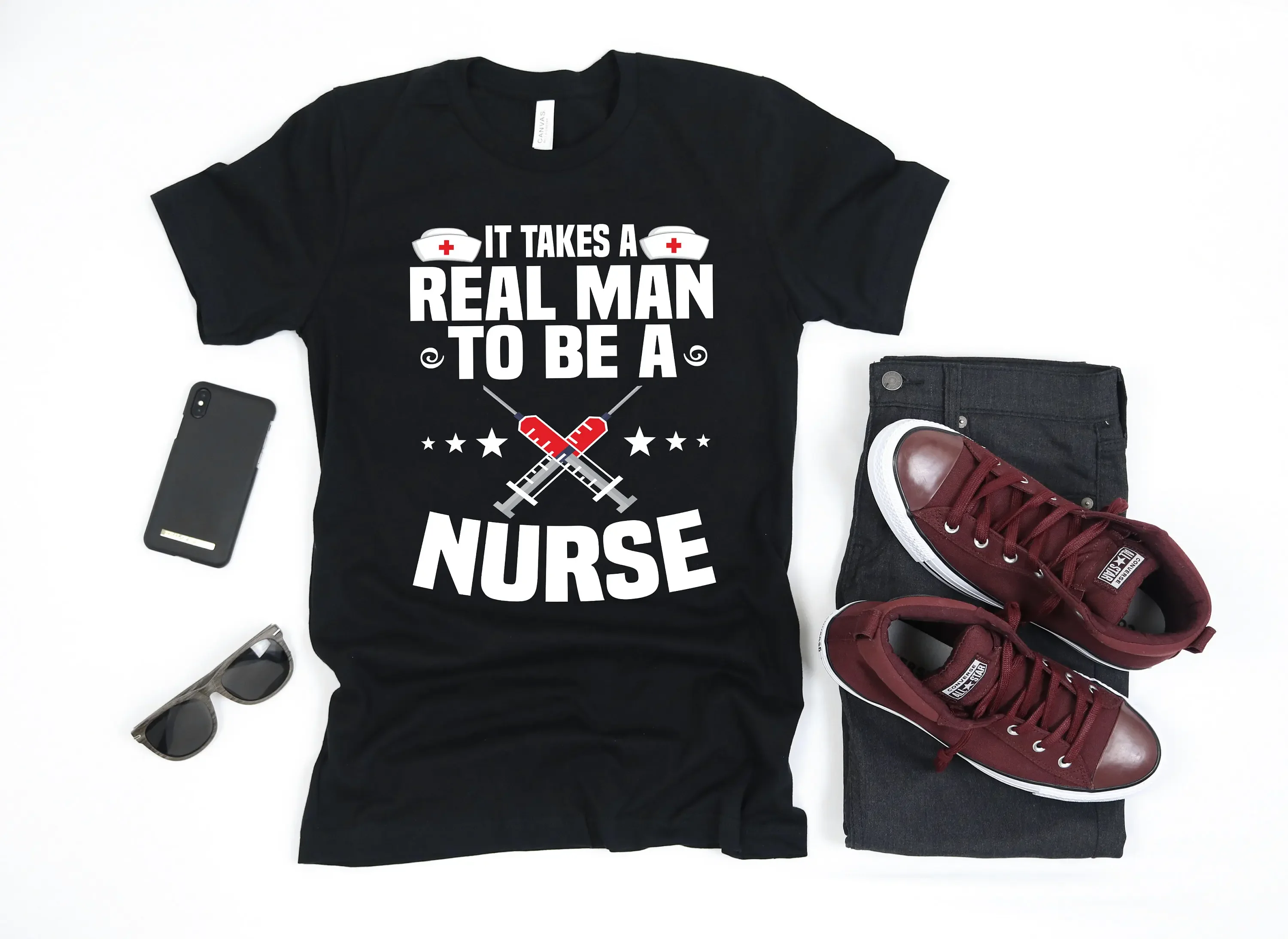 Camiseta de manga larga hombre Real To Be A Nurse, ropa  graduación para estudiantes enfermería