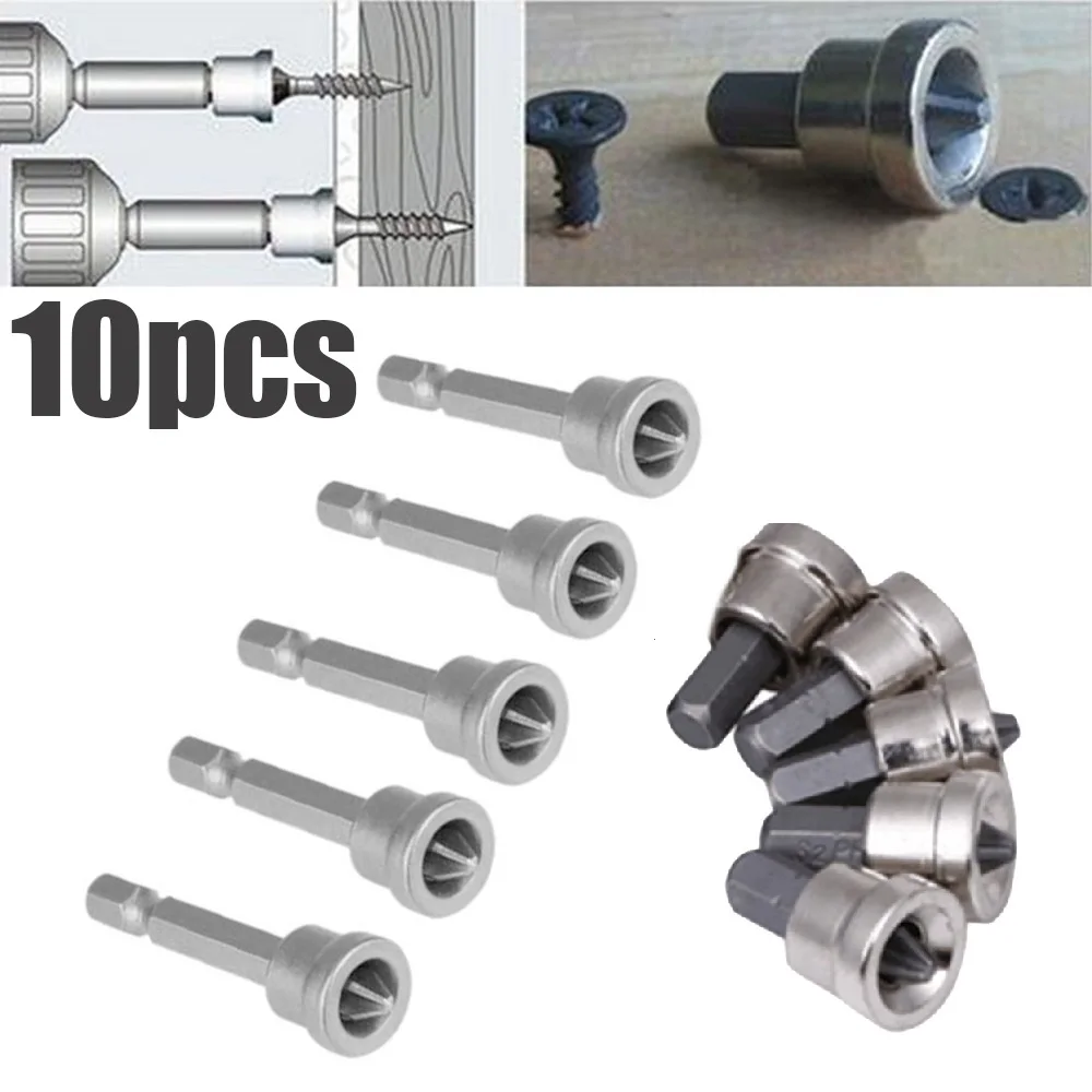 Tip Drywall Screwdriver Bits Tool Assembly Depth Stop Hex Locating PH2 Parts Plaster screw Plasterboard 10pcs 25mm