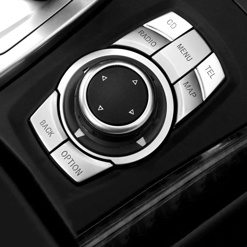 For BMW 3 5 Series X1 X5 X6 E90 E60 E84 E70 E71 Chrome Plating ABS iDrive Center Multimedia Button Cover Trim