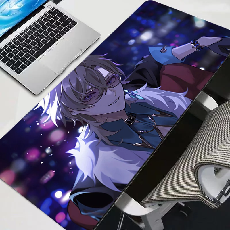 Aventurin Honkai Yıldız Raylı Mouse Pad Büyük Siyah Anime Oyun Mousepad Dizüstü Serin Oyun Dolabı Klavye Halı PC sümen XXL