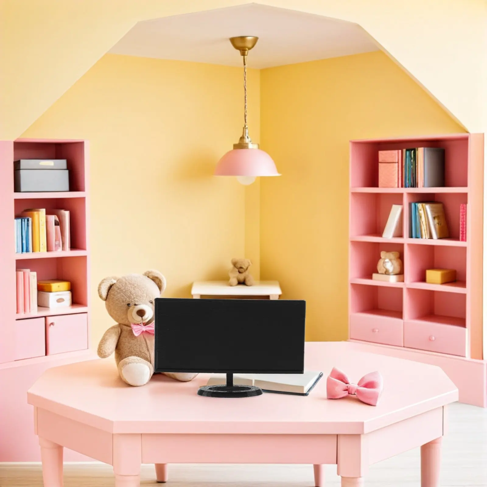 Miniature Computer Set for Dollhouse – Realistic PC Keyboard & Mouse, Study Room Desk Accessories, 2 Sets