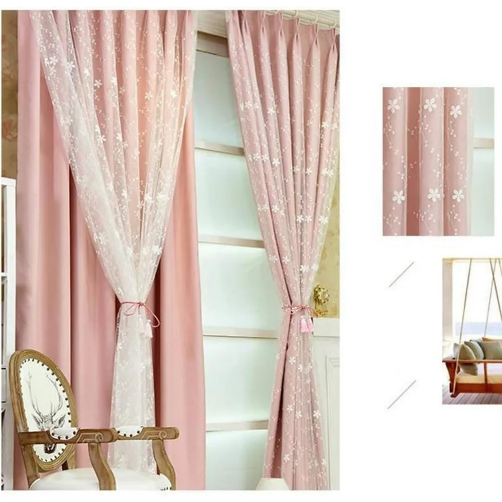 ผ้าม่านกันความร้อนแบบทึบแสง พร้อมผ้าคลุมตาข่ายระบายอากาศสำหรับห้องนั่งเล่น - กันเสียงและประหยัดพลังงาน