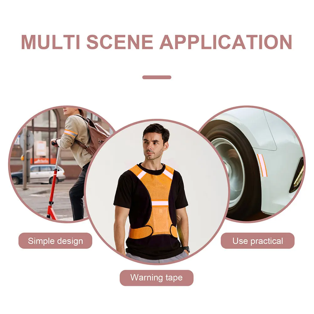 1 لفة 5 متر شريط عاكس خياطة على الملابس شريط أمان للسترات سترات أكياس أطواق الكلاب حزام الملابس