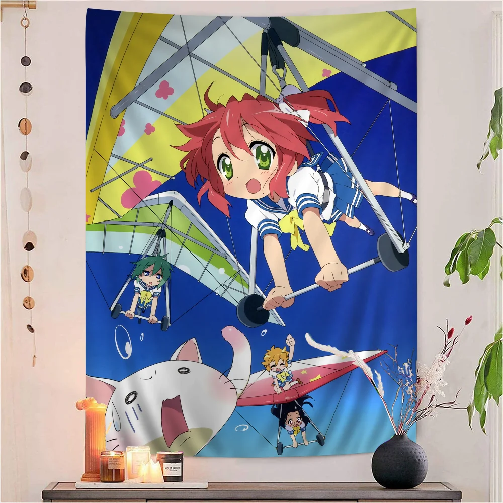 

Anime Lucky Star Comedy Colorful Tapestry Wall Hanging Bohemian Wall Tapestries Mandala Wall Art Decor