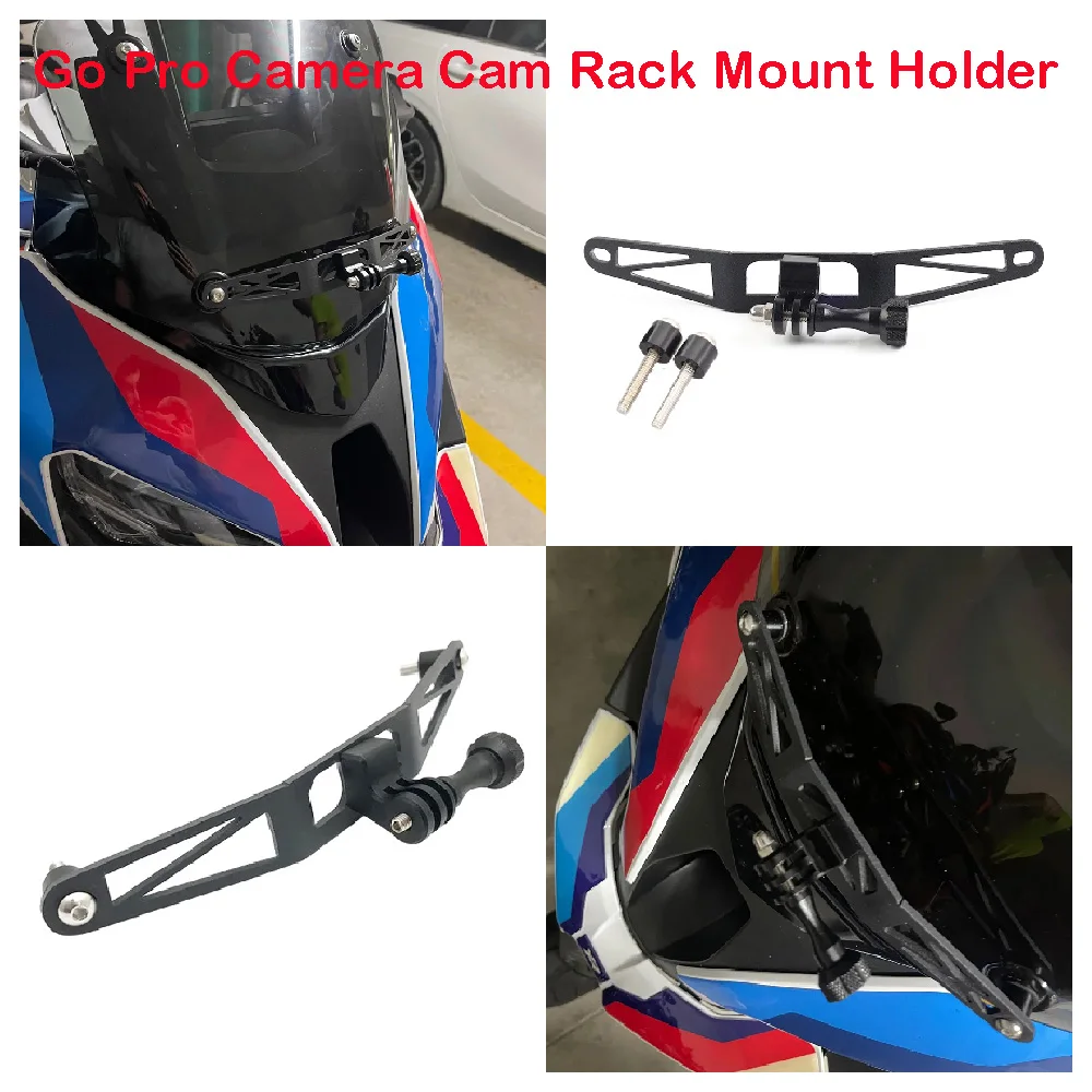 

Подходит для BMW S1000RR M1000RR M1000 RR 2020-2024, переднее лобовое стекло мотоцикла, кронштейн для камеры Go Pro, держатель для крепления в стойку для видеорегистратора
