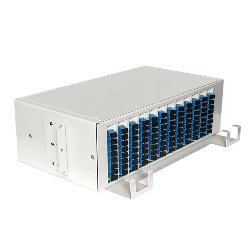 19'' 3U Standard Size 96 Fiber FDU Drawer 1.5mm Thickness Steel Optic Patch Panel with 96 SC/UPC Adaptor Pigtails 4 Splice Tray
