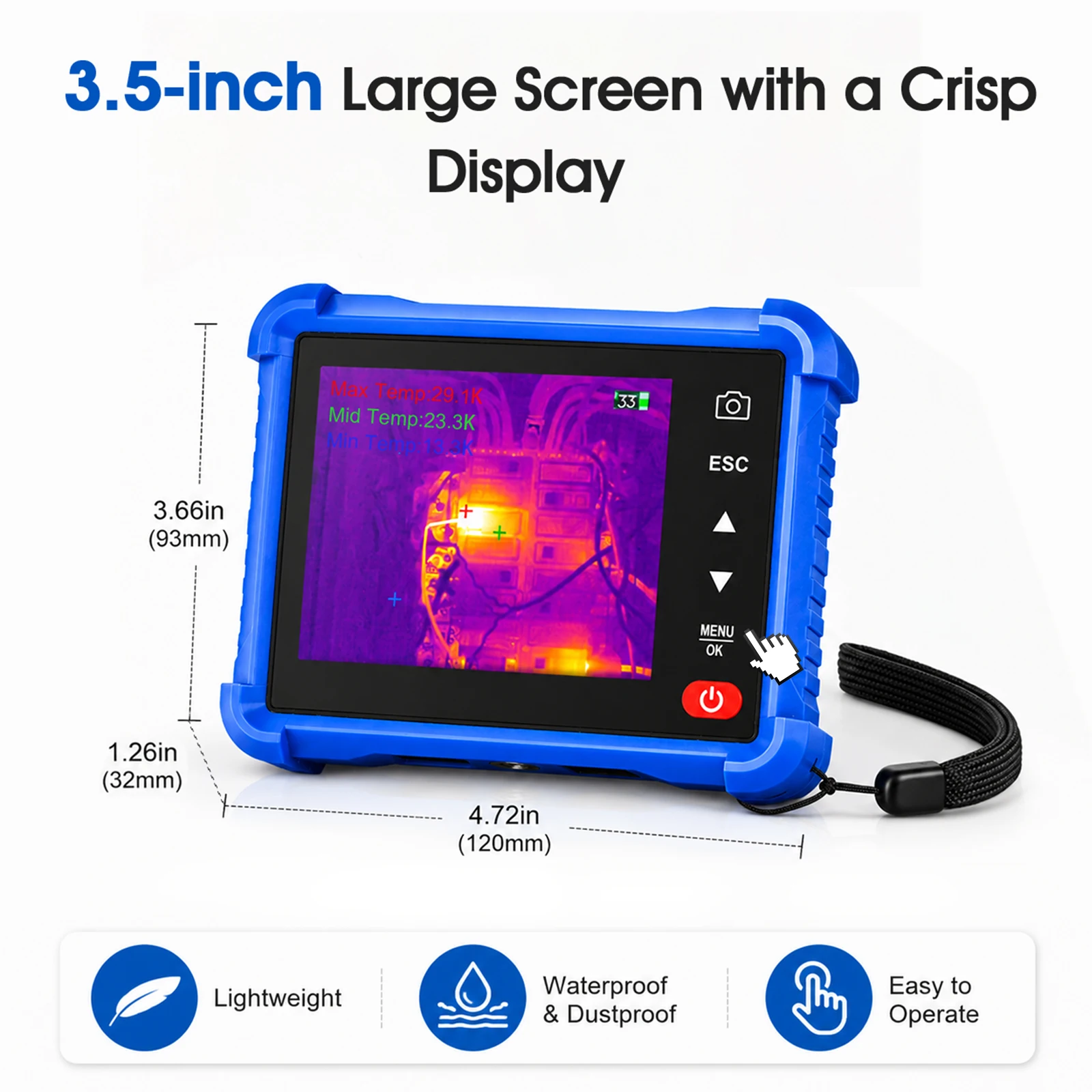 Mini Thermal Camera, Compact Thermal Imaging with Visual Camera Thermal Imager 256x192 IR Resolution, -4°F~1022°F, 25Hz