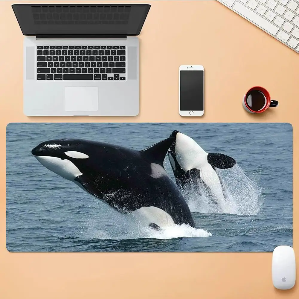 

Killer whale Mouse Pad Desk Mouse Pad Cute HD Desk Pad Extended Gaming Keyboard Mats Large XXL Gamer Mousepad 90x40