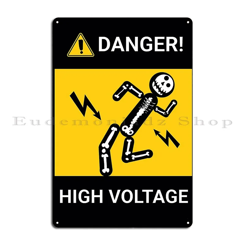 Danger High Voltage Meilon Metal Sign Classic Vintage Printed Mural Funny Tin Sign Poster