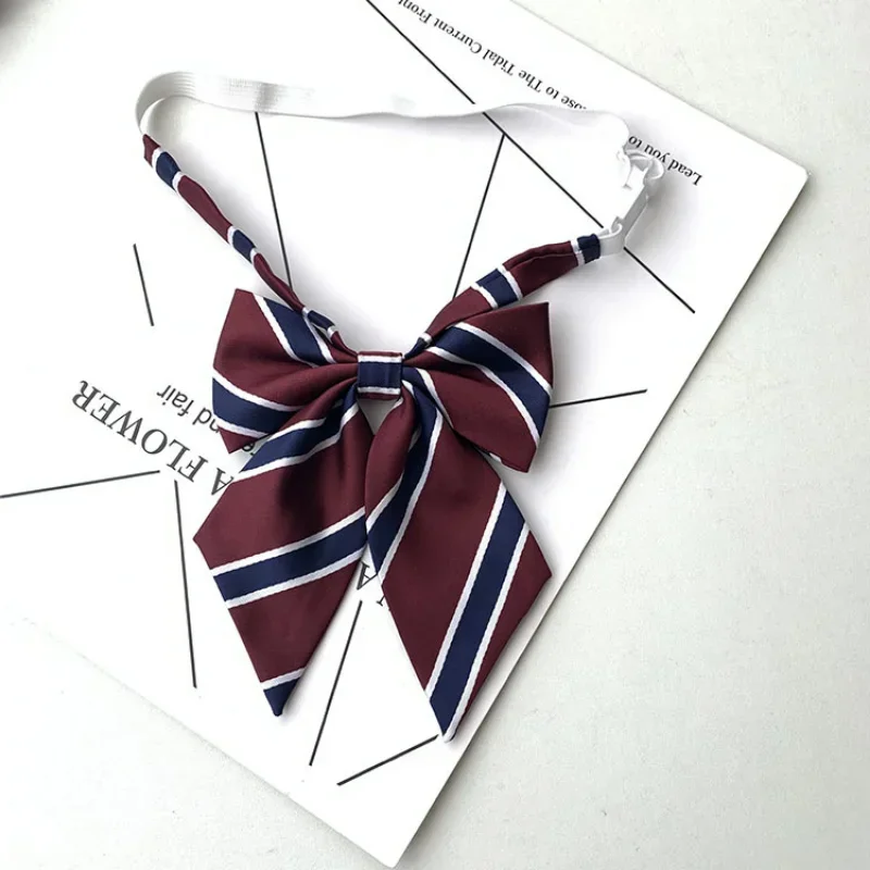 Japanese JK Tie Female Clothes Accessories Decorate Student Uniform Bow Tie Hand College Style Red Striped Ties for Girls