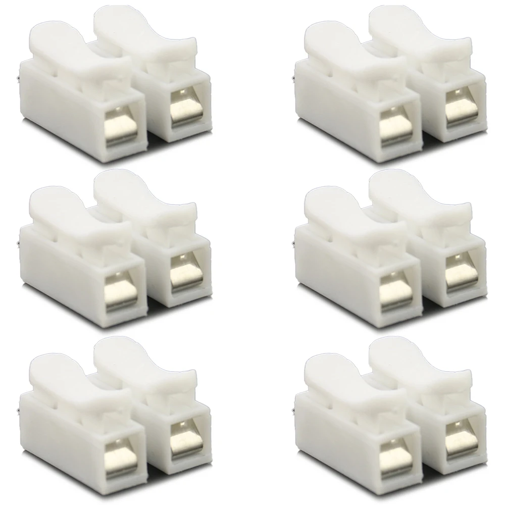 

500Pcs White No Soldering Welding Quick 2P Cable Wire Connector No Screw Terminal Block Spring Clamp