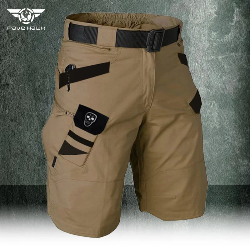 Men\'s Summer Tactical Shorts Military Waterproof Quick-drying Cargo Cropped Pants Outdoor Multi-pocket Breathable Casual Shorts